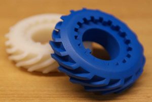3D印刷齒輪，藍色，白色
